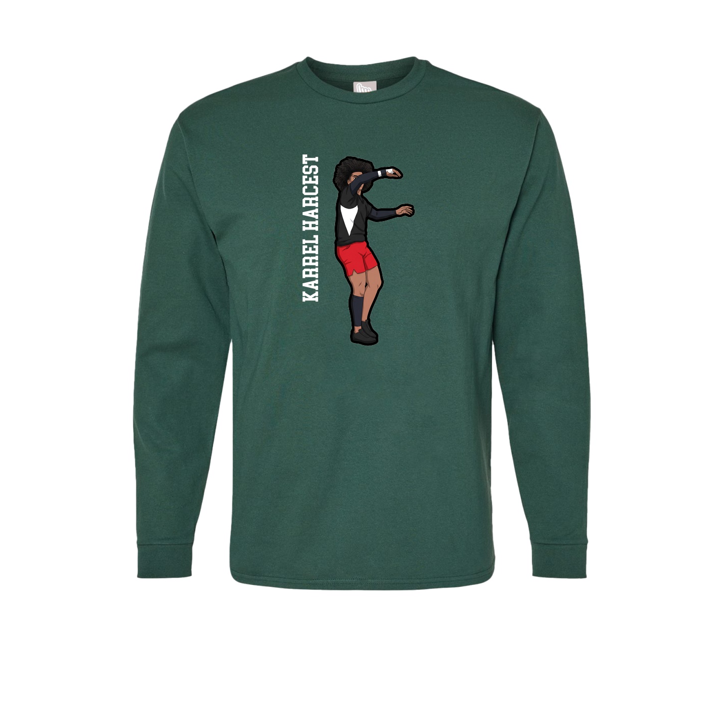 Long Sleeve Tee — Name Vertical in Green