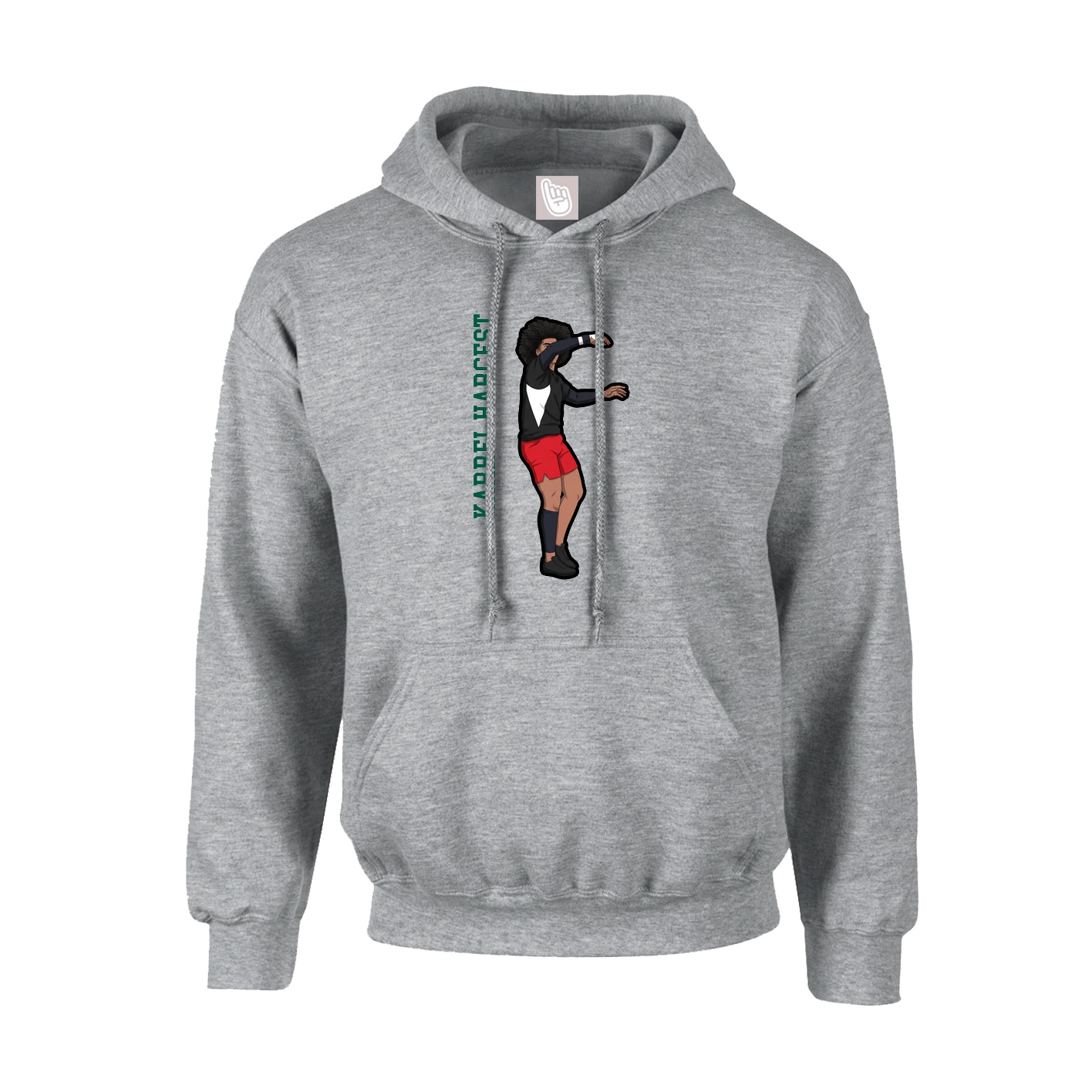 Hoodie — Name Vertical in Grey