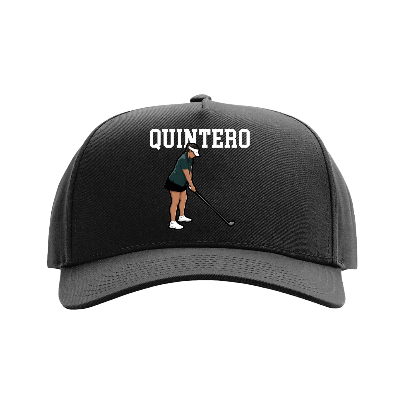 Full Fabric Five-Panel Champ Cap — Shirsey in Black