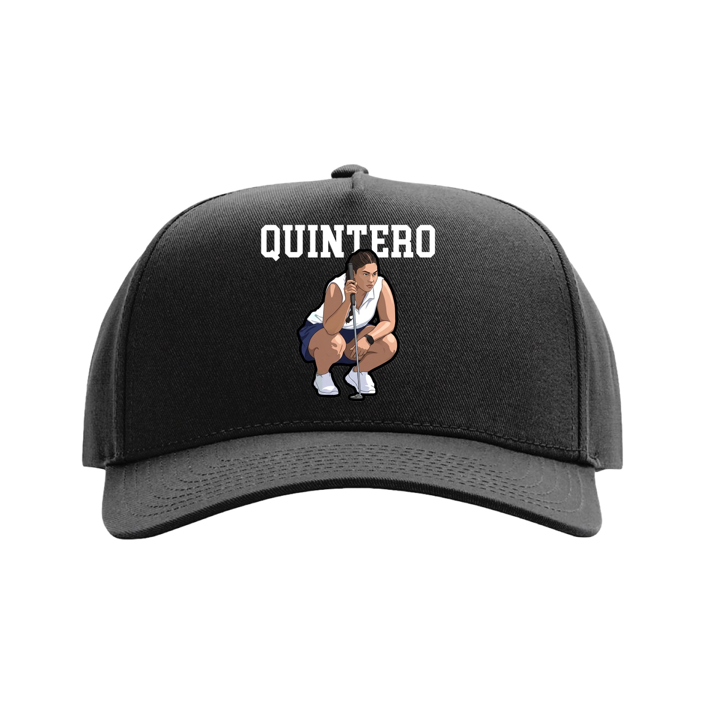Full Fabric Five-Panel Champ Cap — Shirsey in Black