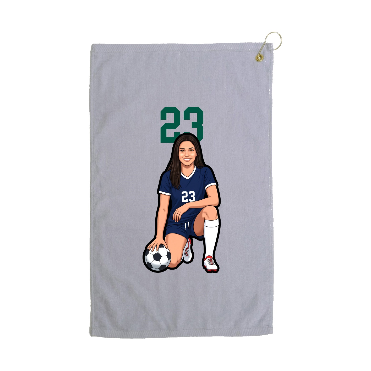 Golf Towel — Number Top in Grey