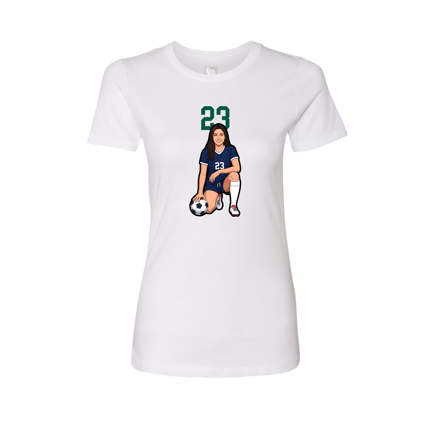 Fitted Women's Tee — Number Top in White