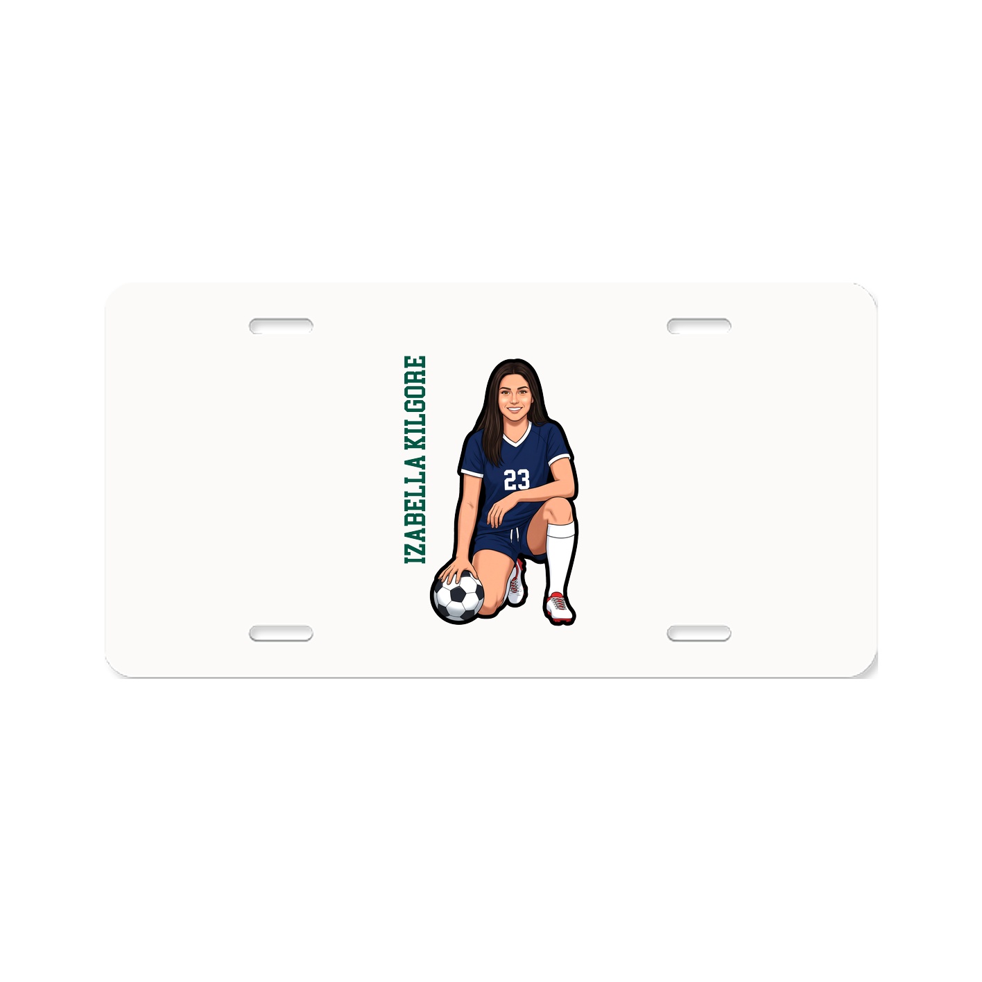 License Plate — Name Vertical in Classic