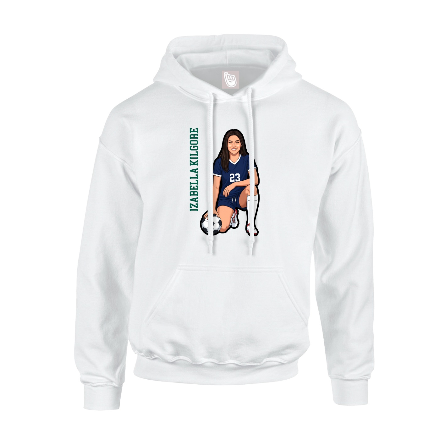 Hoodie — Name Vertical in White