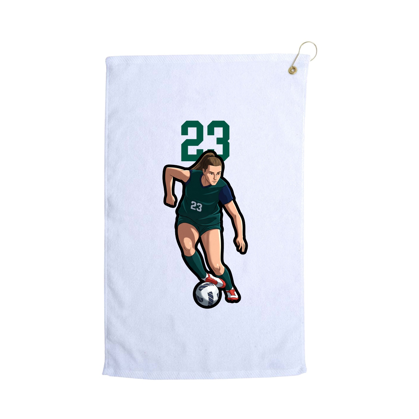 Golf Towel — Number Top in White