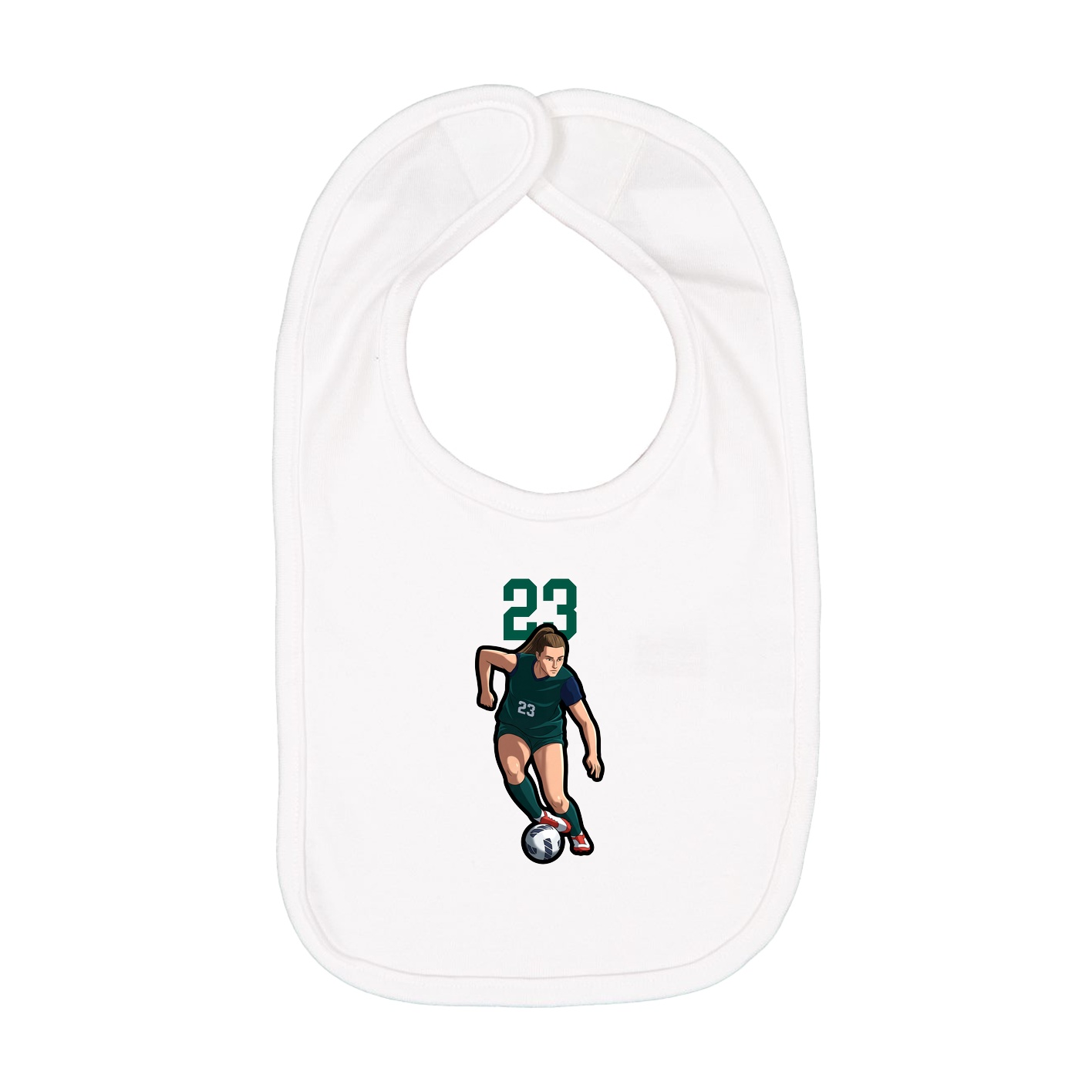 Infant Bib — Number Top in White