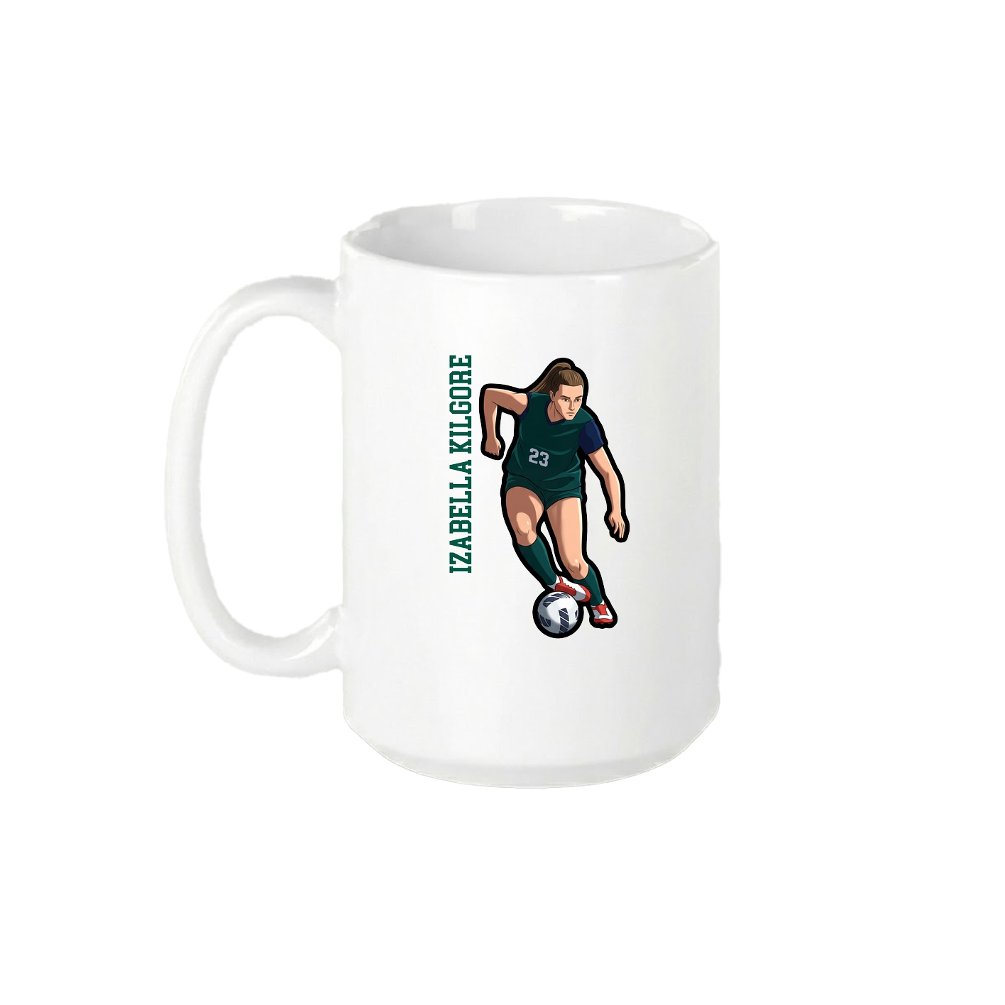 15oz Coffee Mug — Name Vertical in White