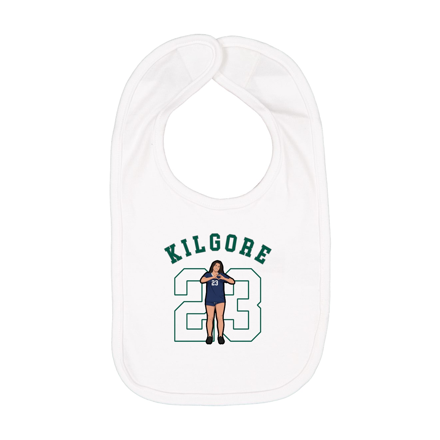 Infant Bib — Shirsey Arch in White