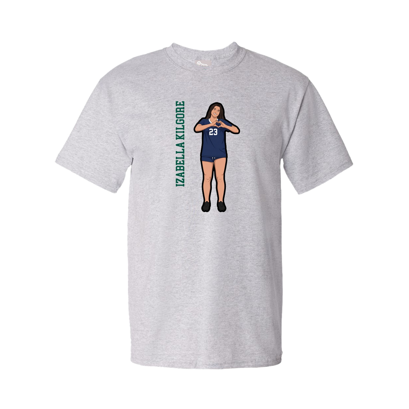 Tee — Name Vertical in Grey