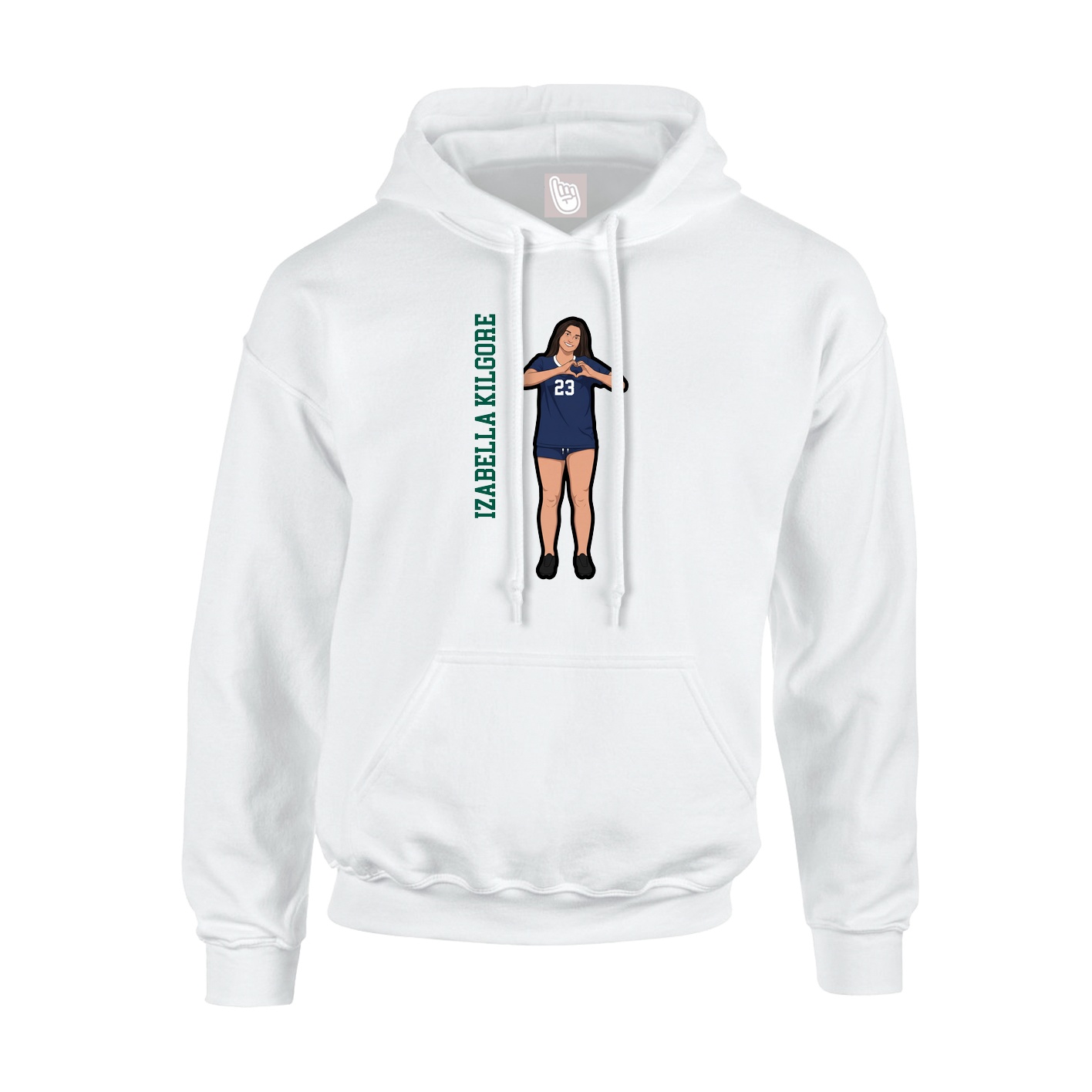 Hoodie — Name Vertical in White