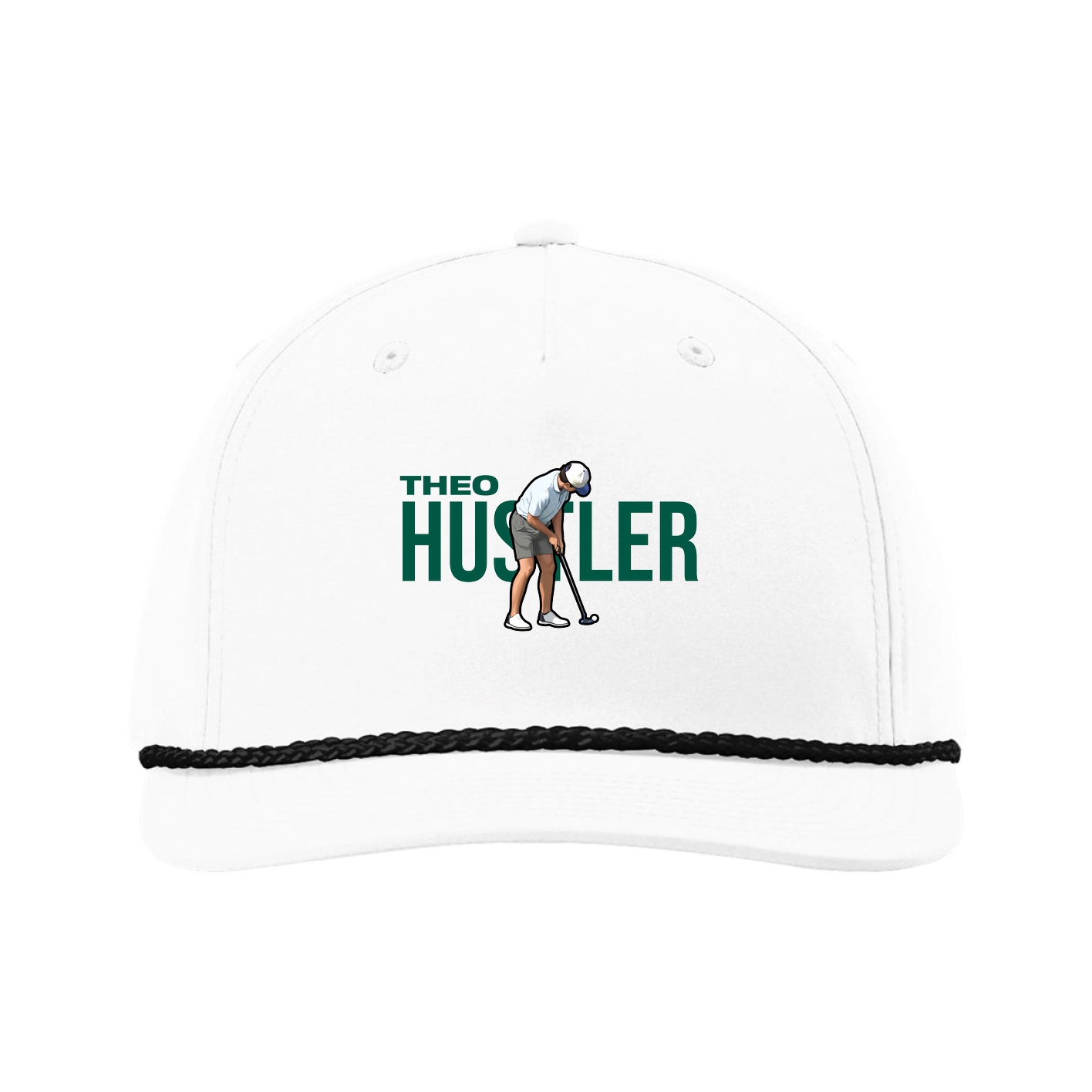 Five-Panel Classic Rope Cap — Player Name in White