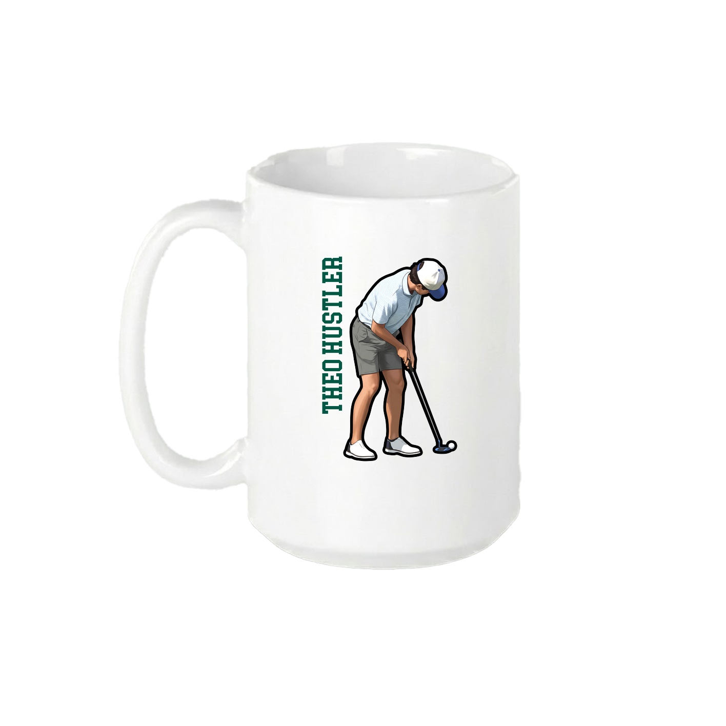15oz Coffee Mug — Name Vertical in White