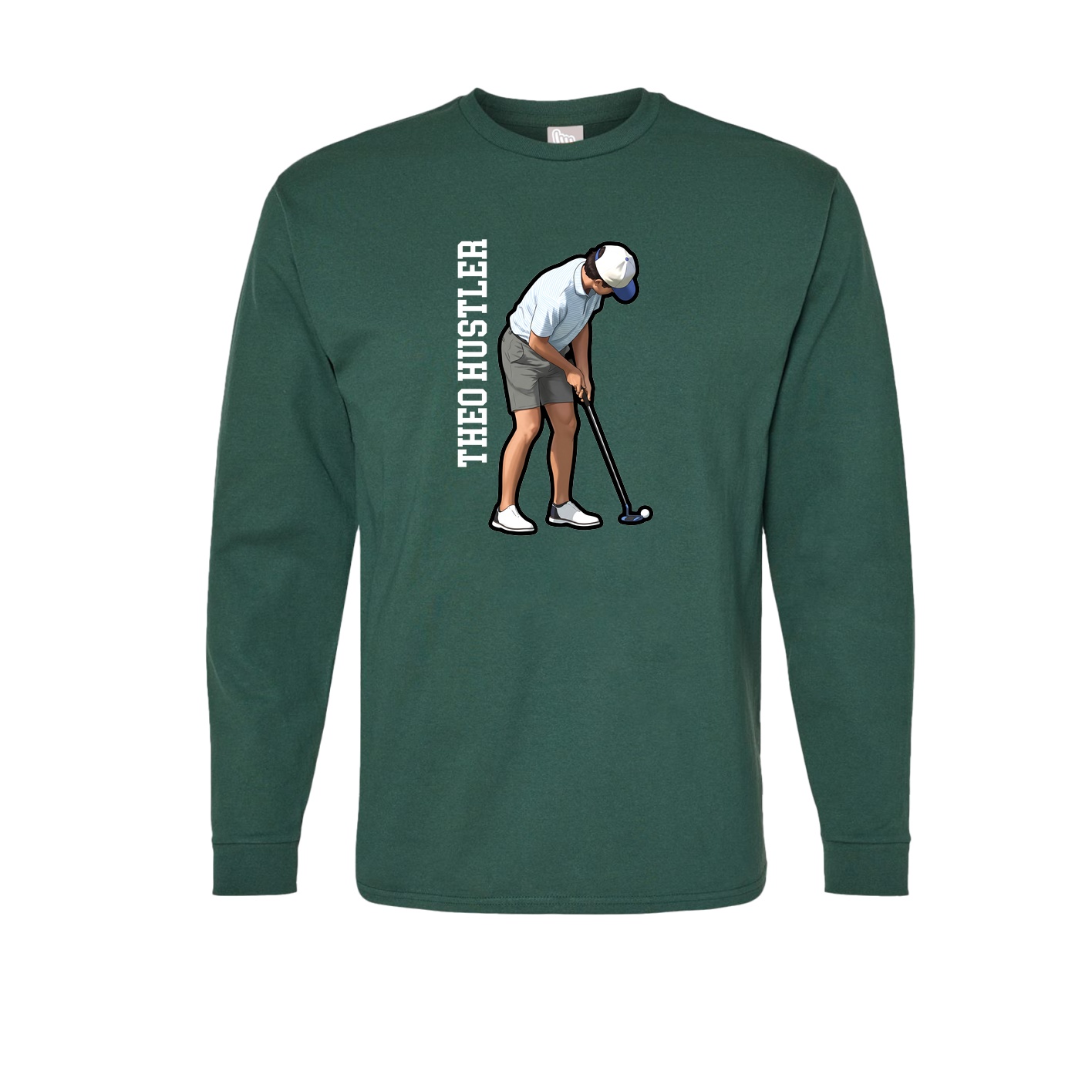 Long Sleeve Tee — Name Vertical in Green