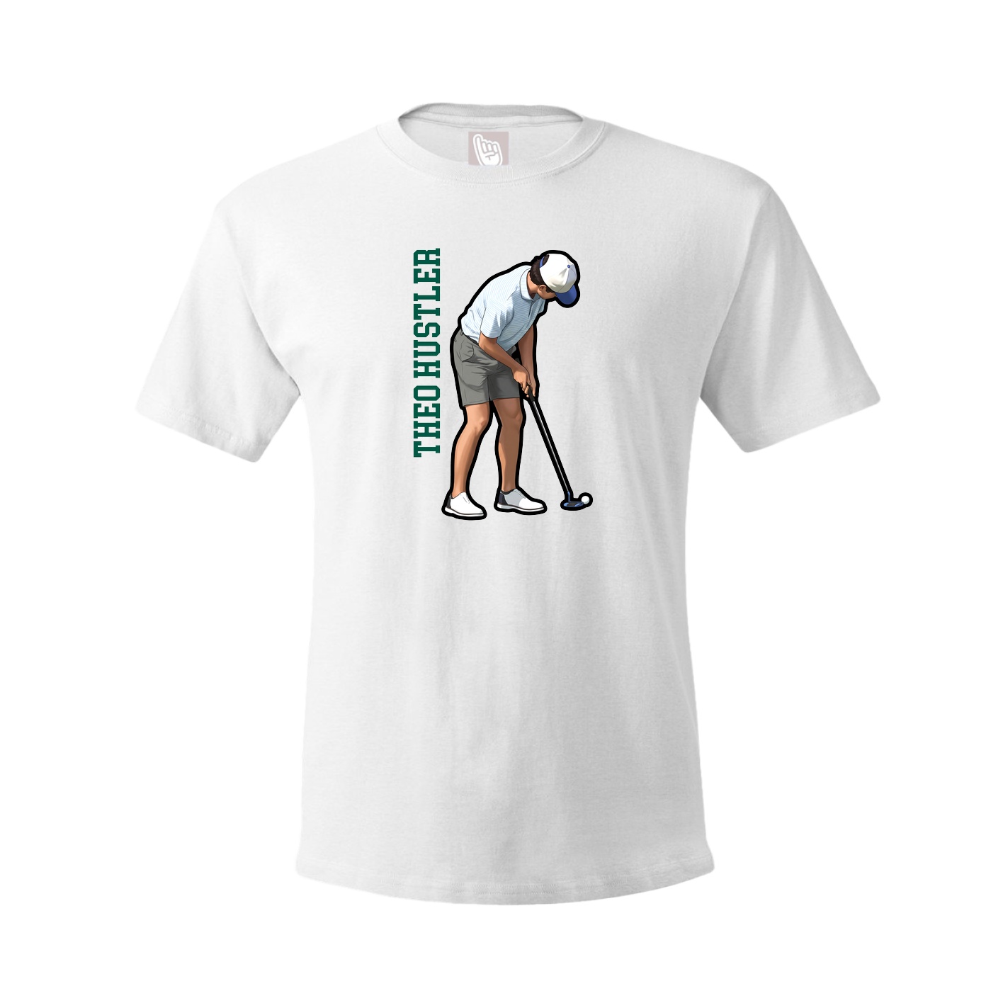 Youth Tee — Name Vertical in White
