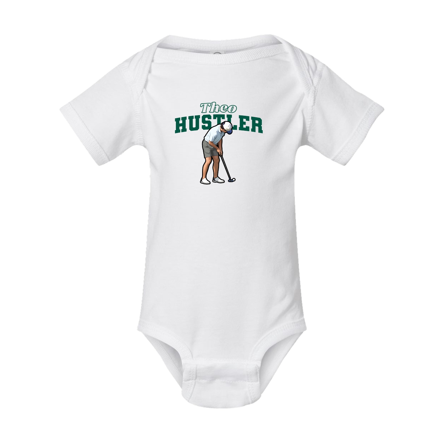 Baby Onesie — Name Arch in White