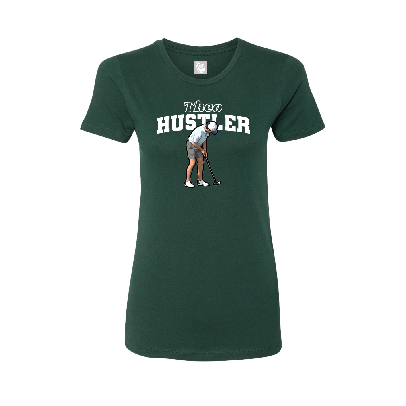 Fitted Women's Tee — Name Arch in Green