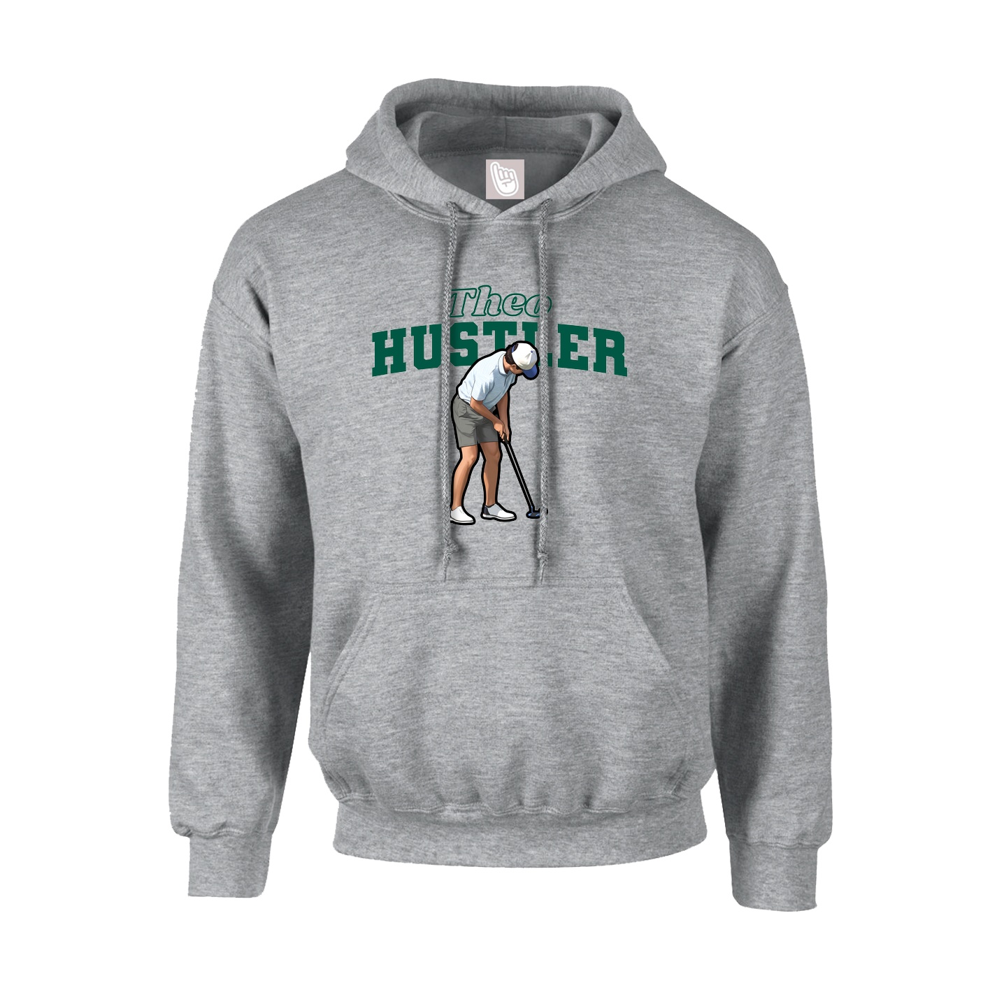 Youth Hoodie — Name Arch in Grey