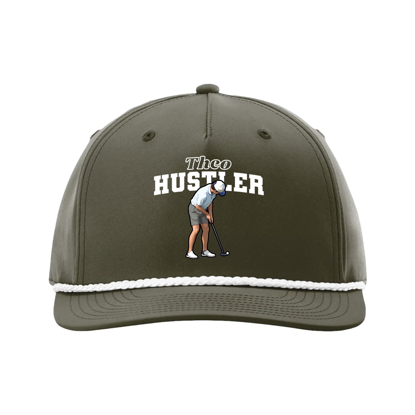 Five-Panel Classic Rope Cap — Name Arch in Green