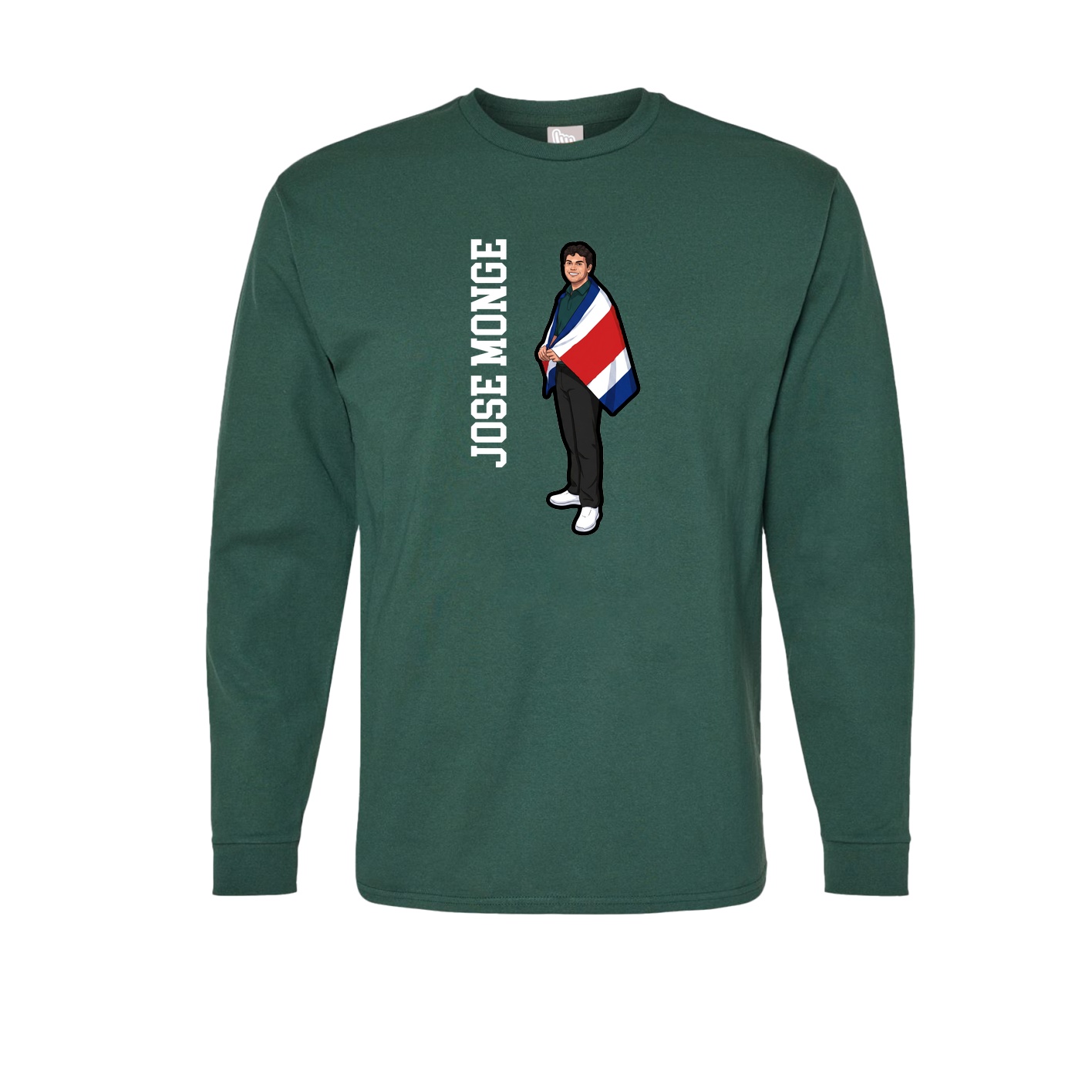Long Sleeve Tee — Name Vertical in Green