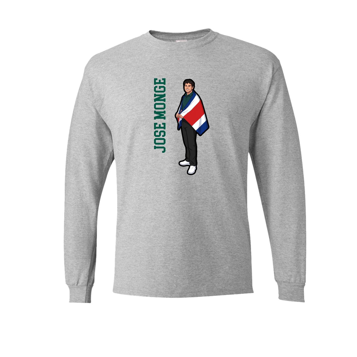 Long Sleeve Tee — Name Vertical in Grey