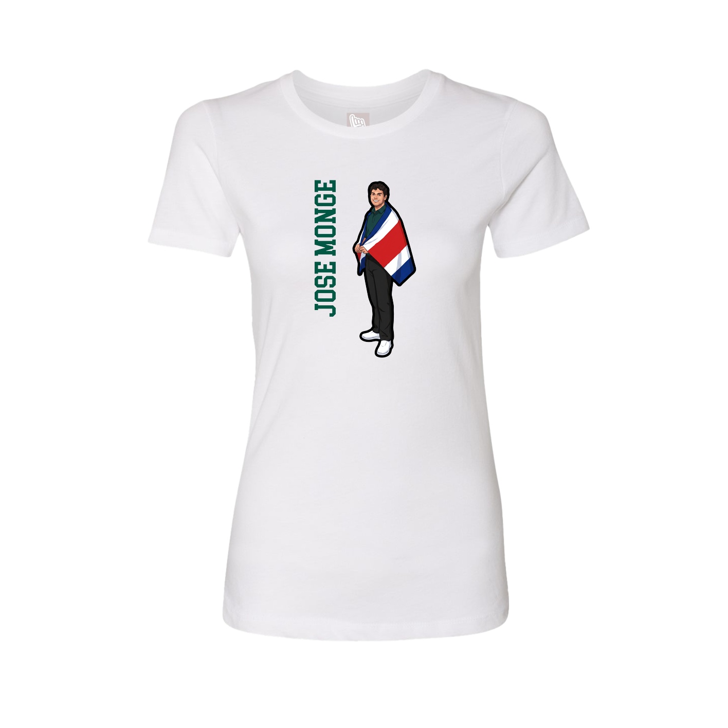 Womens Tee — Name Vertical in White