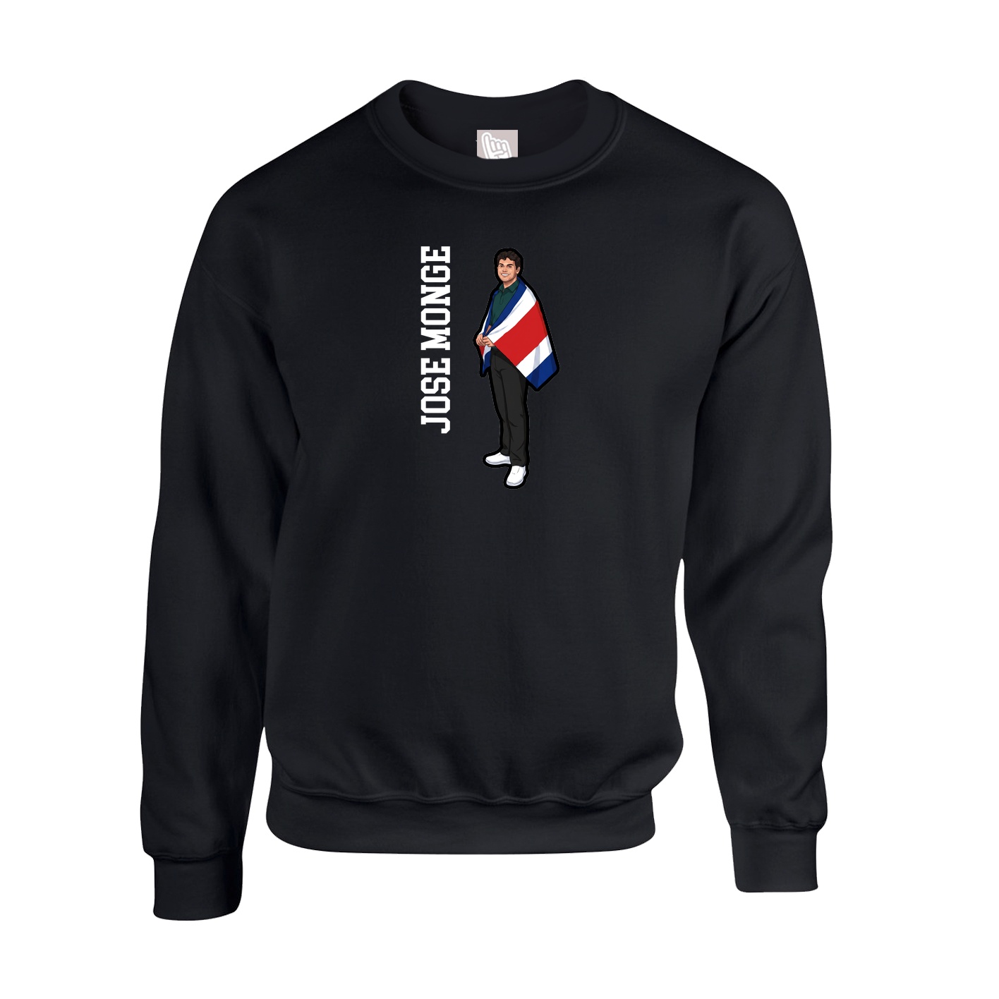 Fleece Crew — Name Vertical in Black