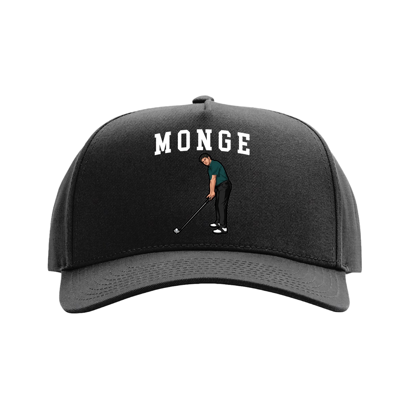 Full Fabric Five-Panel Champ Cap — Shirsey in Black