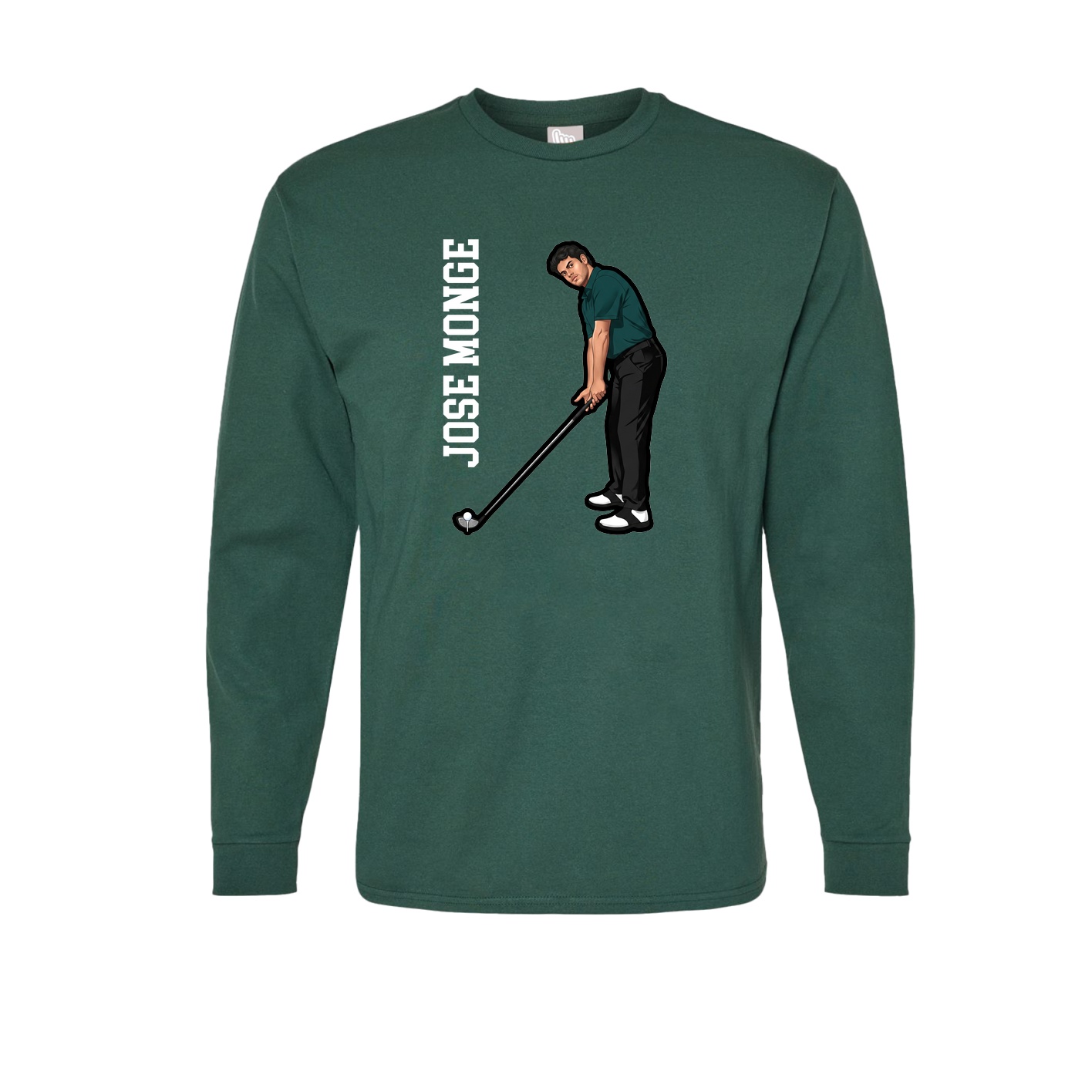 Long Sleeve Tee — Name Vertical in Green