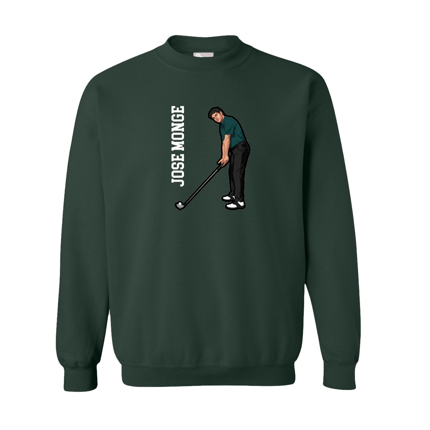 Fleece Crew — Name Vertical in Green