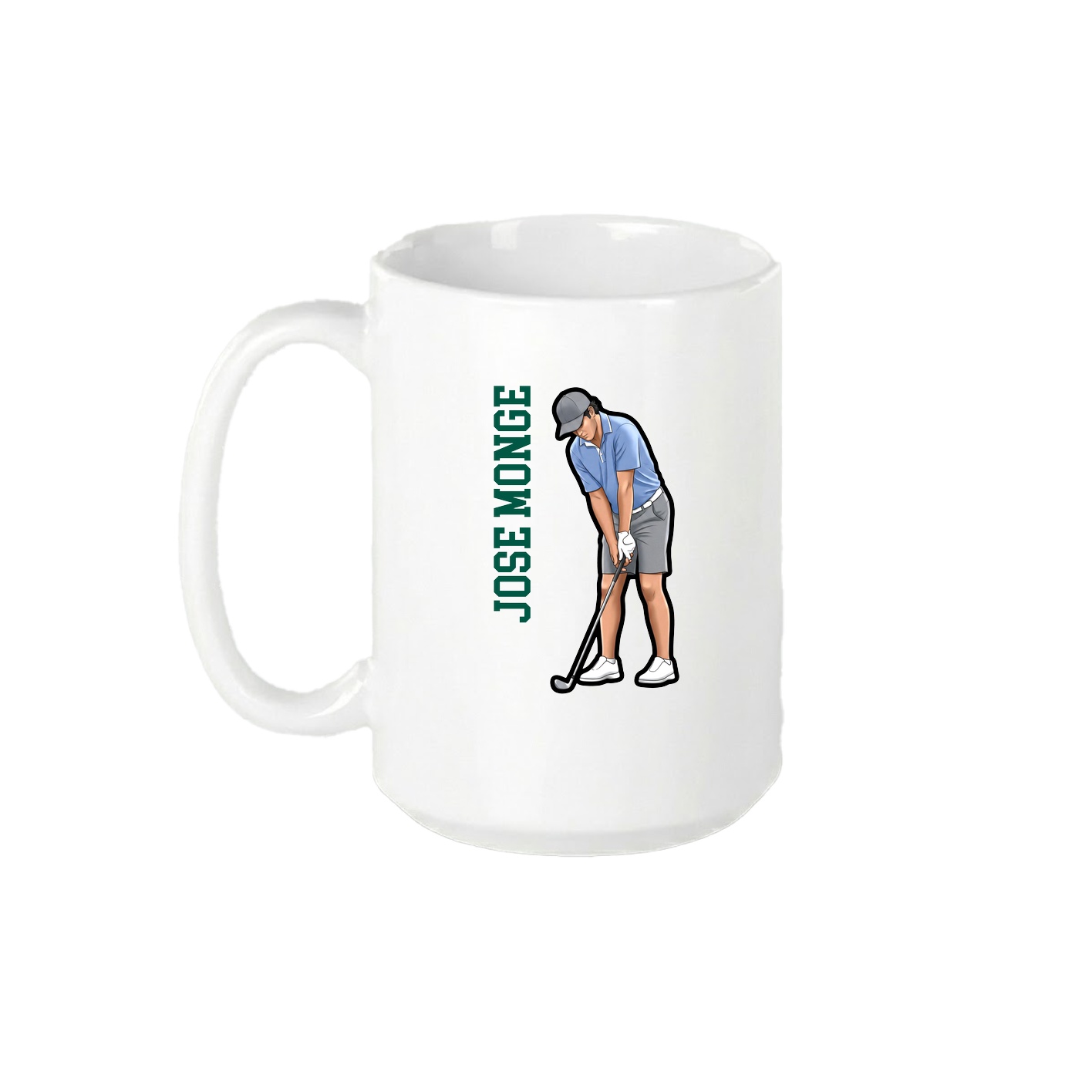 15oz Coffee Mug — Name Vertical in White