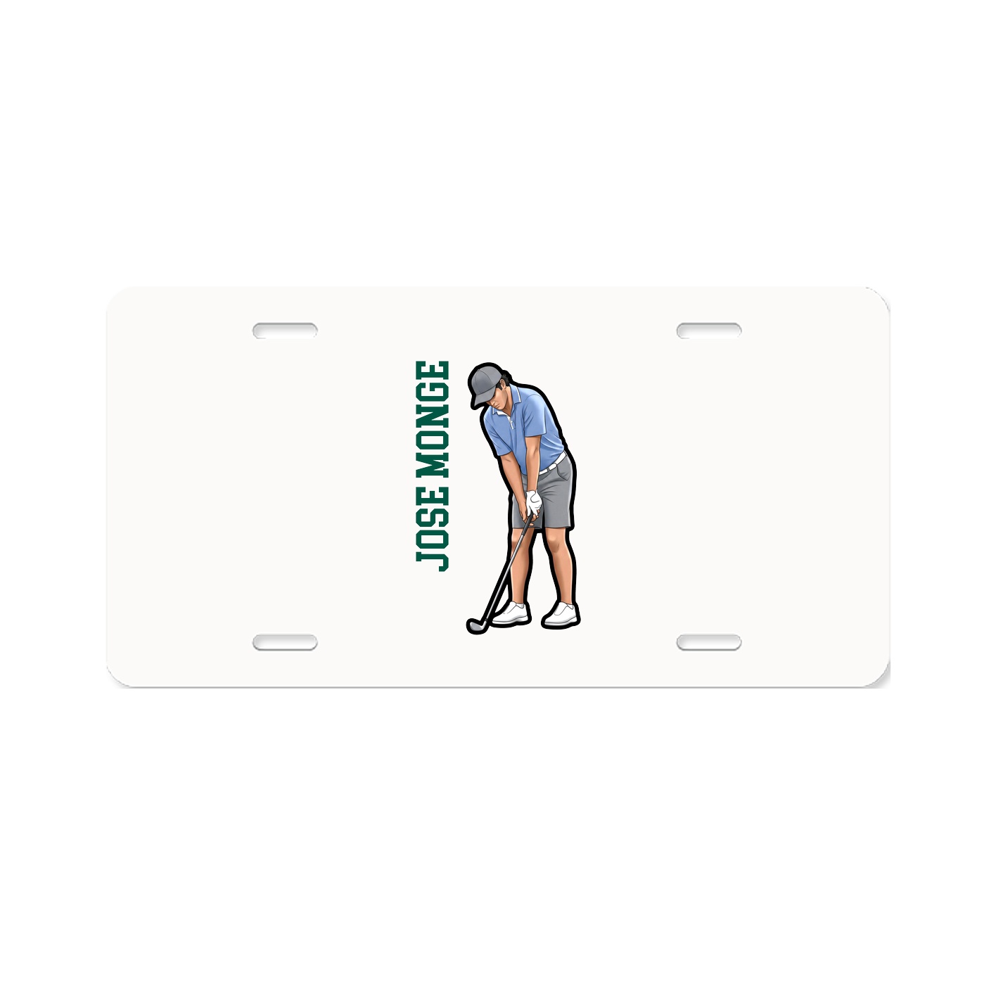 License Plate — Name Vertical in Classic