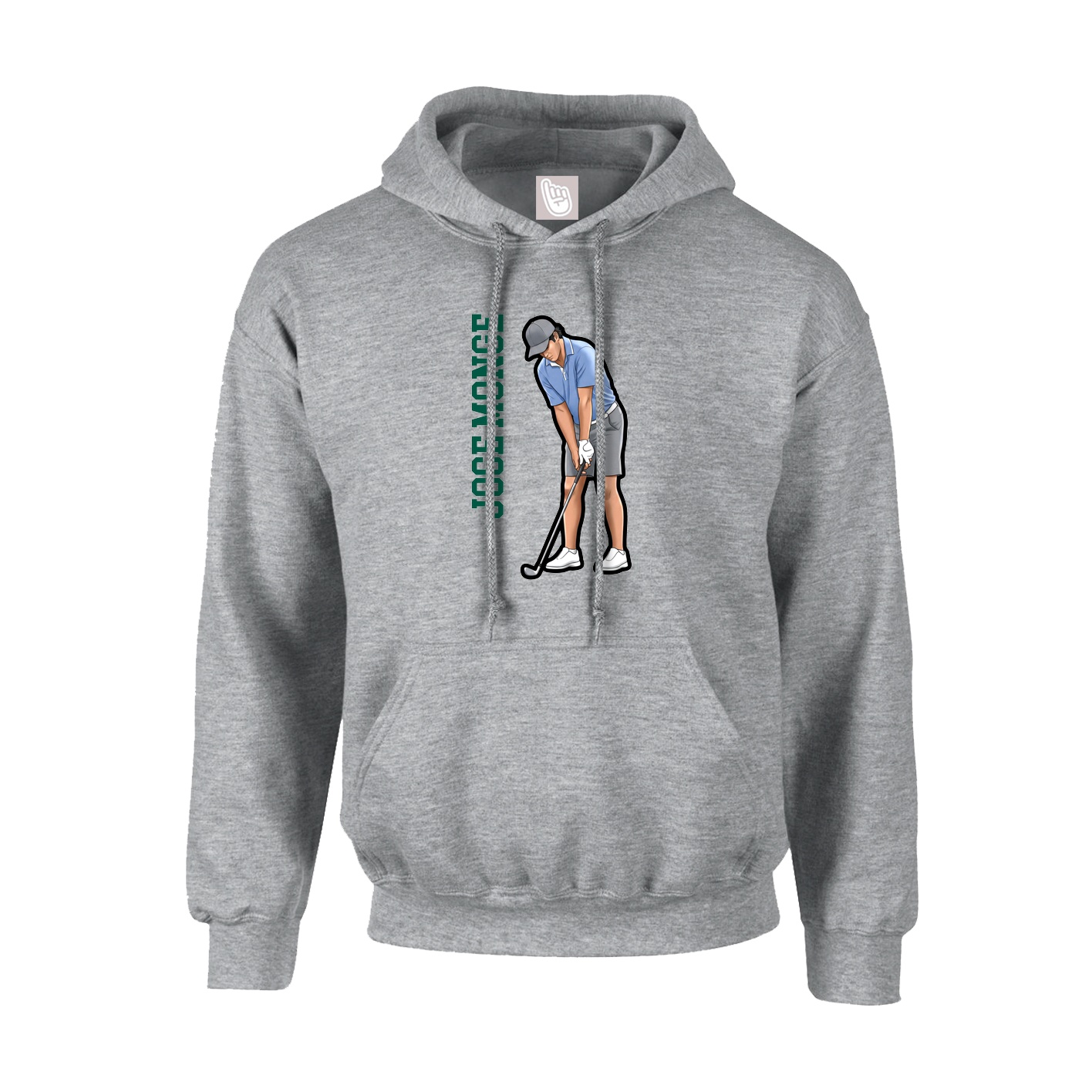 Youth Hoodie — Name Vertical in Grey