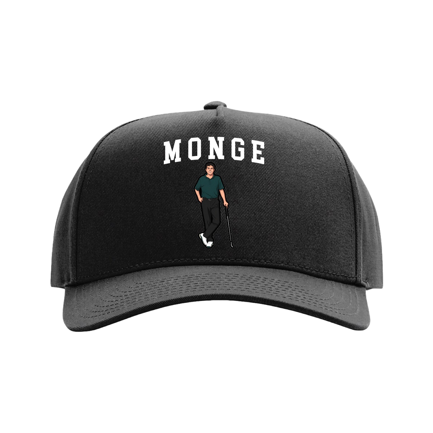 Full Fabric Five-Panel Champ Cap — Shirsey in Black