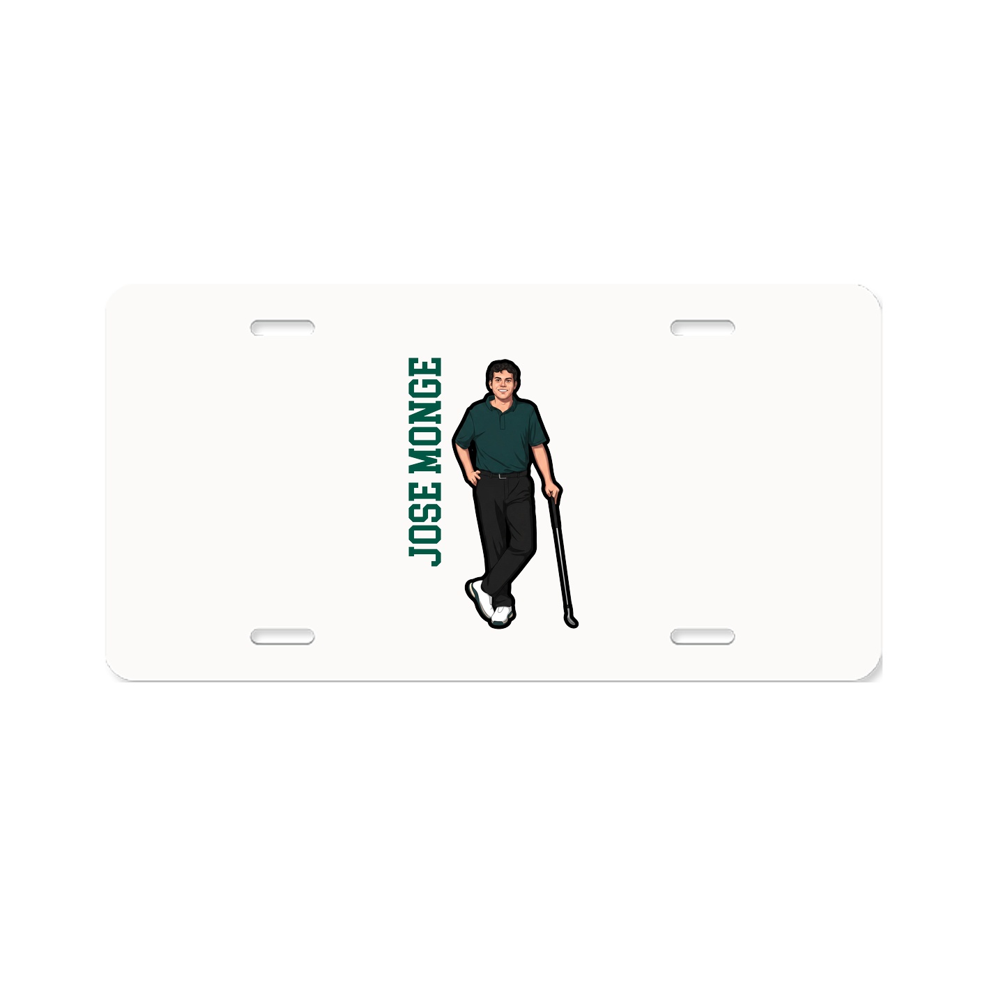 License Plate — Name Vertical in Classic