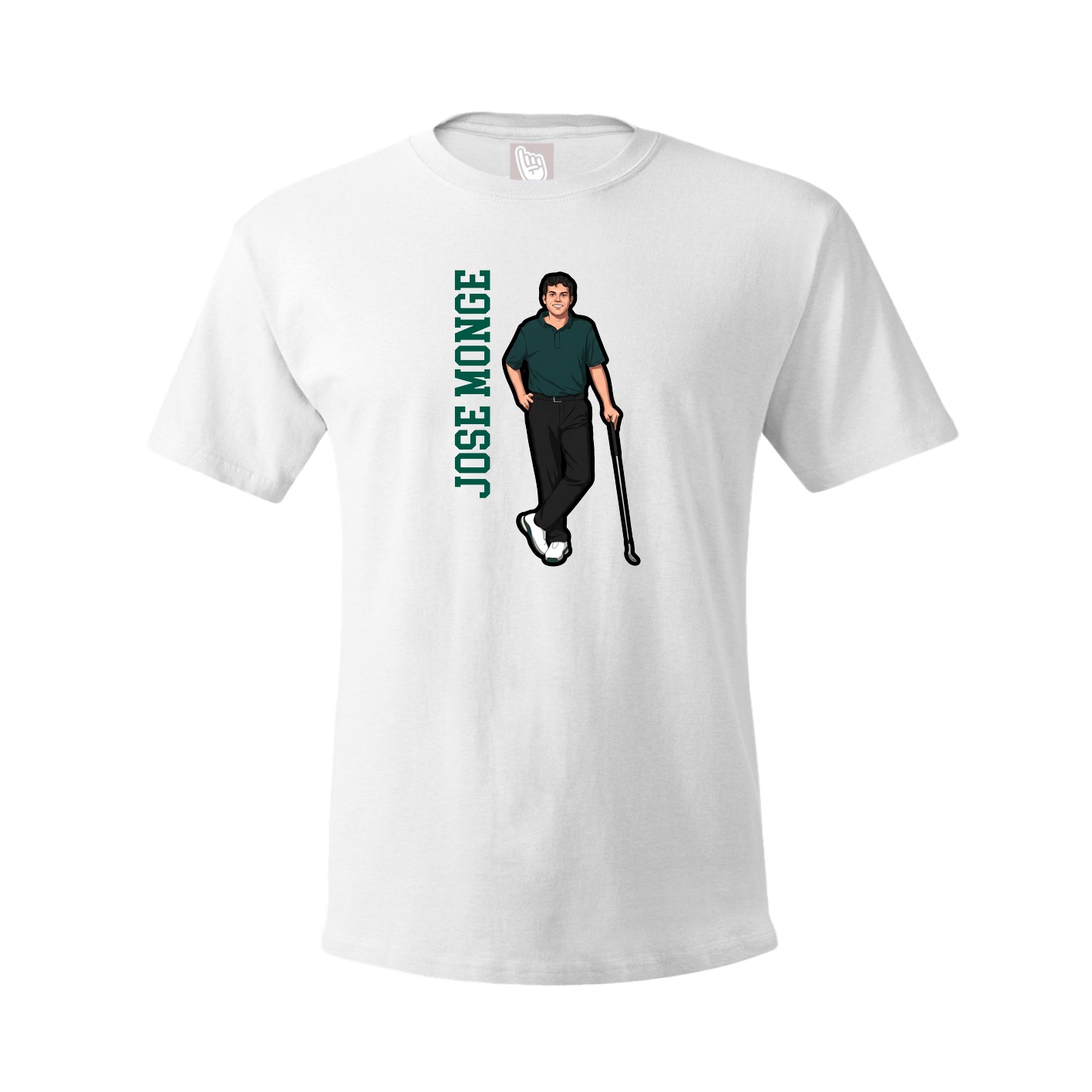 Tee — Name Vertical in White