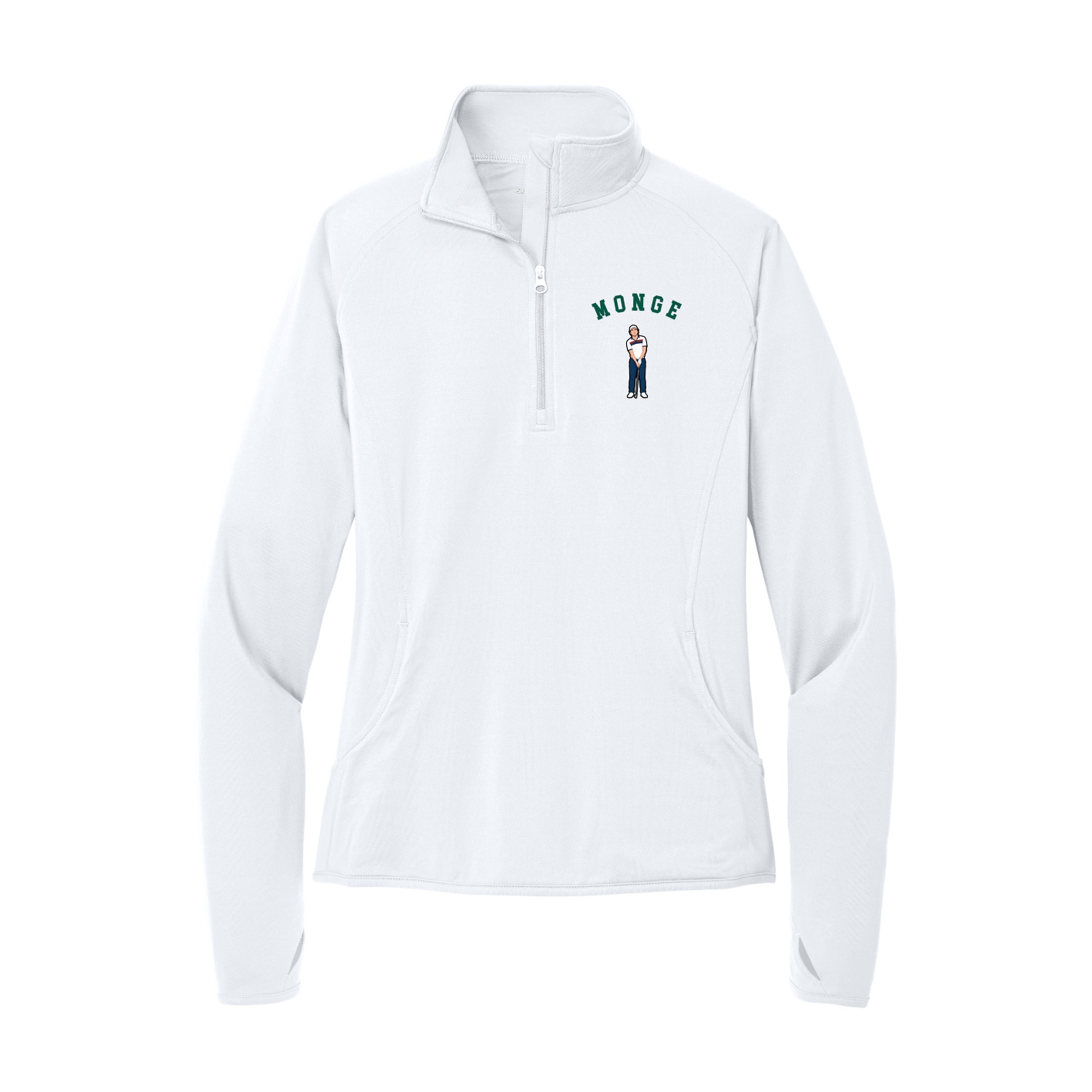 Women's Q-Zip Pullover — Shirsey Arch in White
