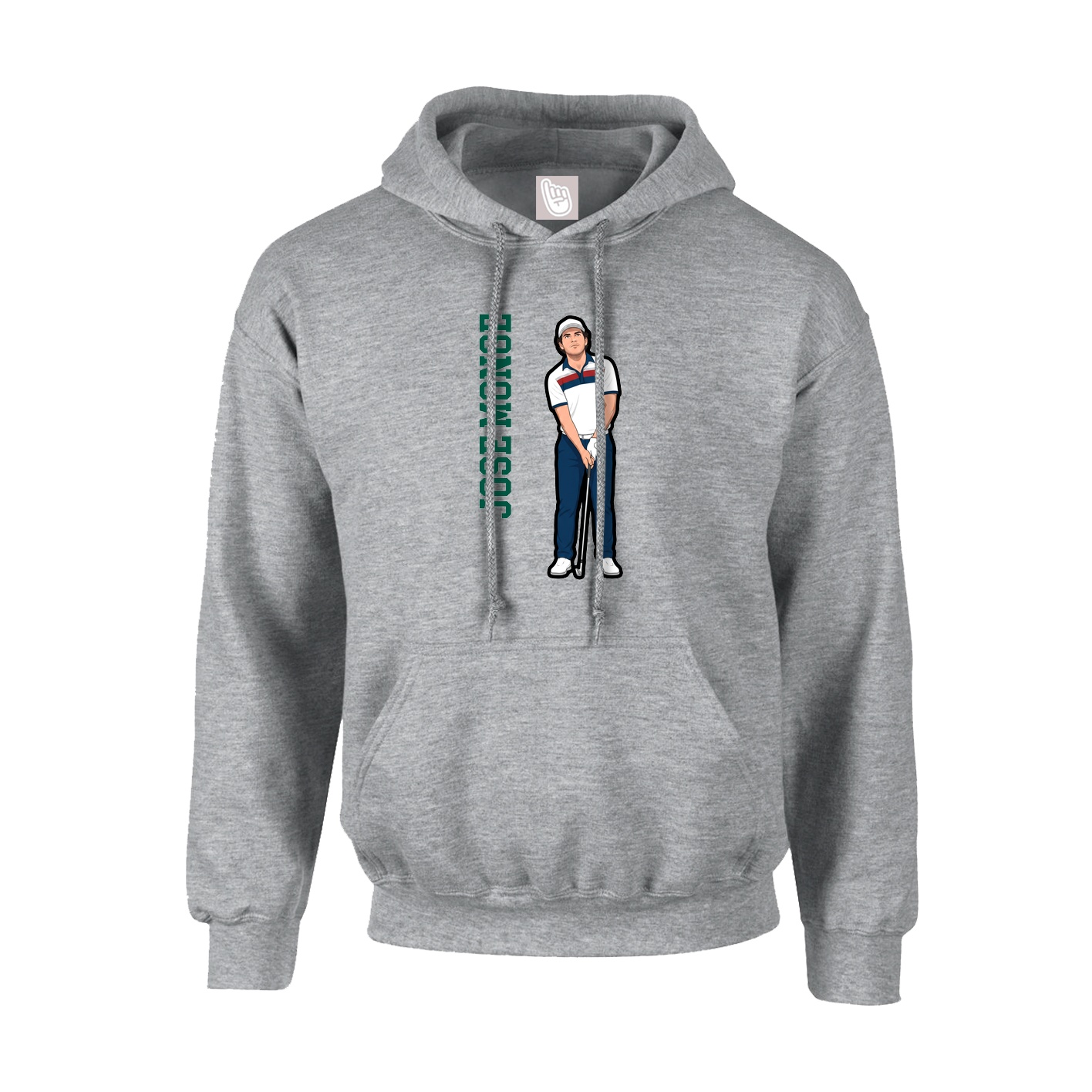 Hoodie — Name Vertical in Grey
