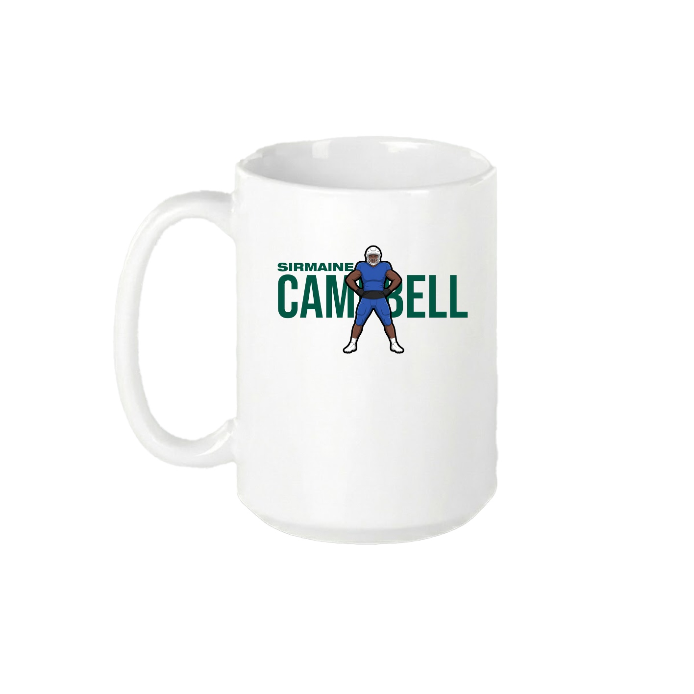 15oz Coffee Mug — Player Name in White