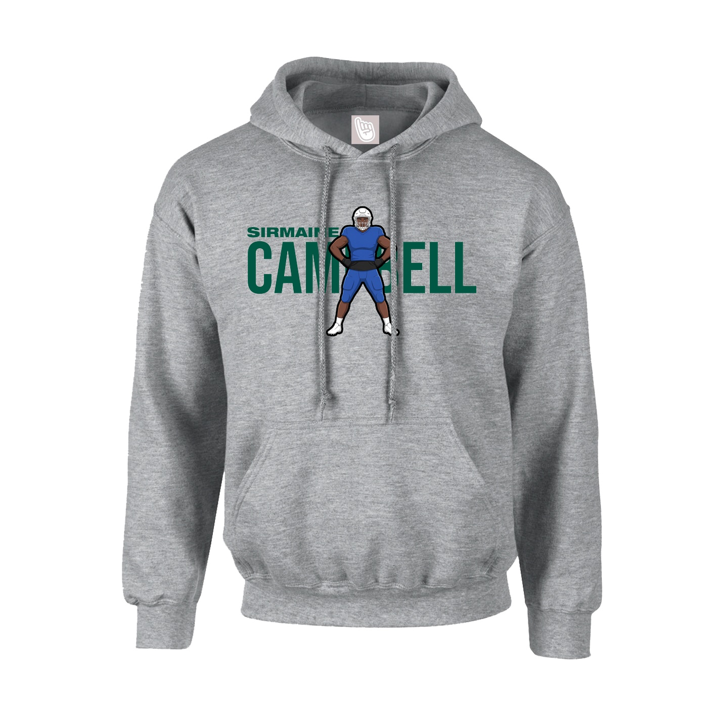 Youth Hoodie — Player Name in Grey