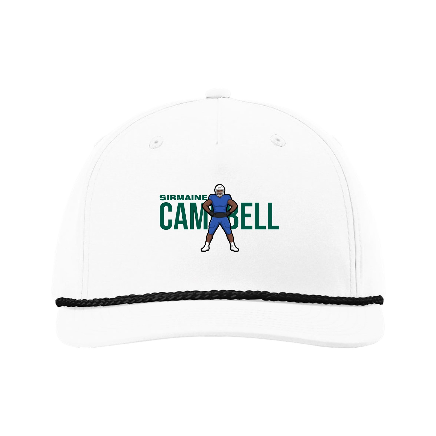 Five-Panel Classic Rope Cap — Player Name in White