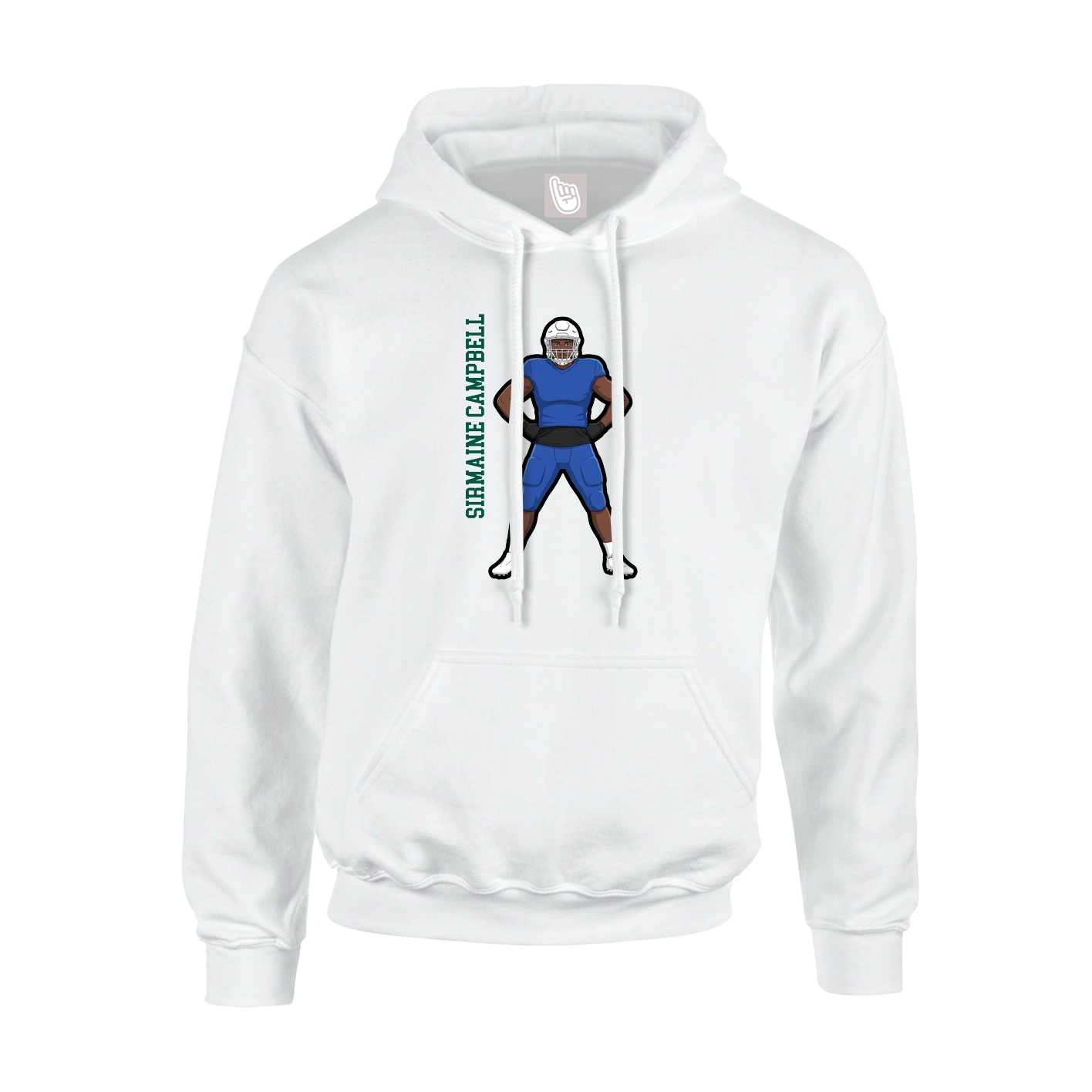 Youth Hoodie — Name Vertical in White