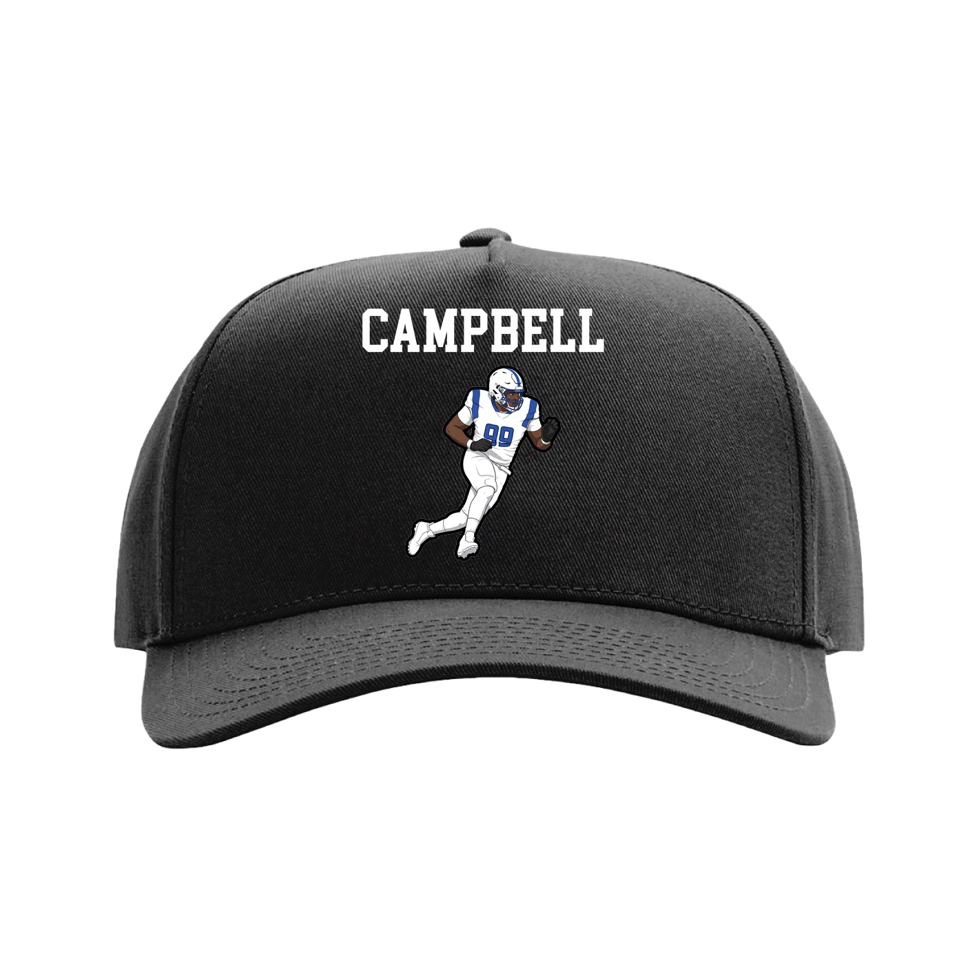 Full Fabric Five-Panel Champ Cap — Shirsey in Black
