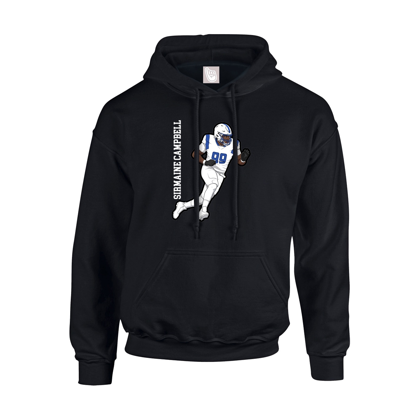 Youth Hoodie — Name Vertical in Black