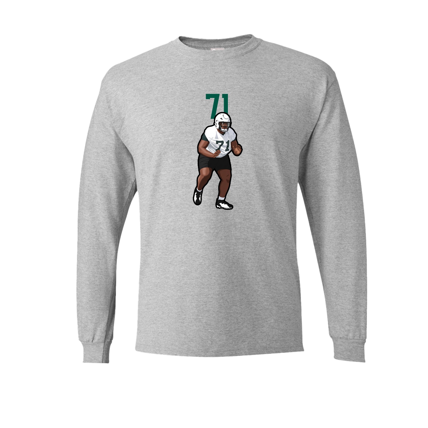 Long Sleeve Tee — Number Top in Grey