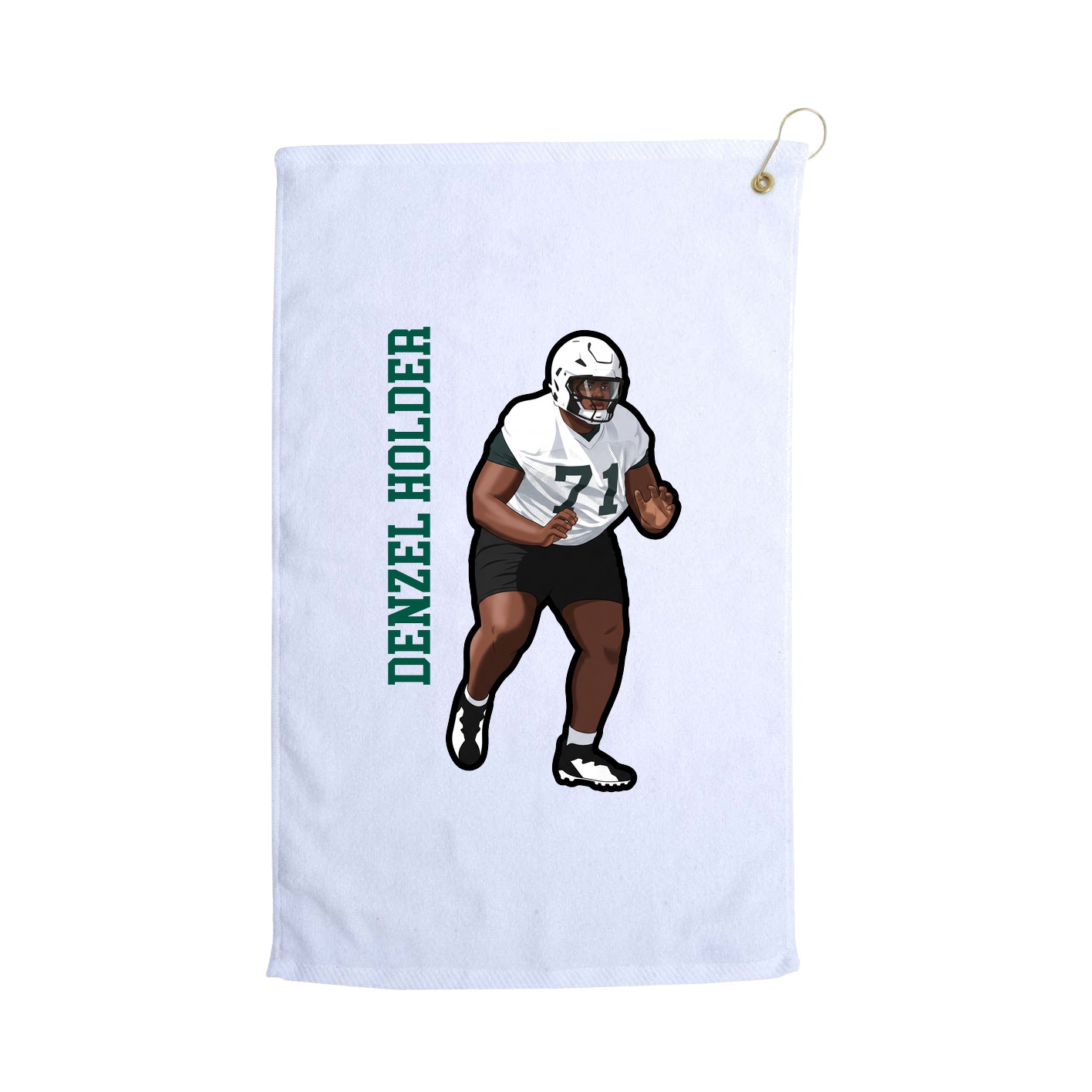 Golf Towel — Name Vertical in White