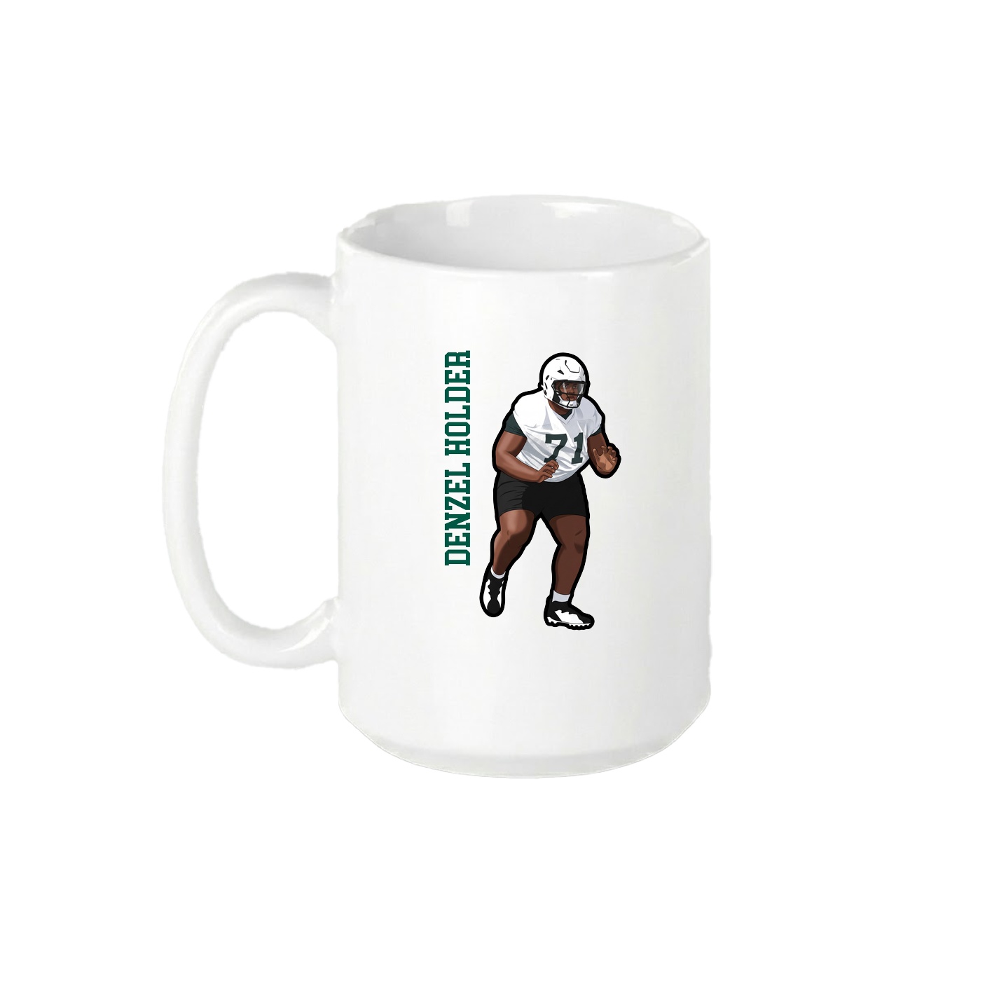 15oz Coffee Mug — Name Vertical in White