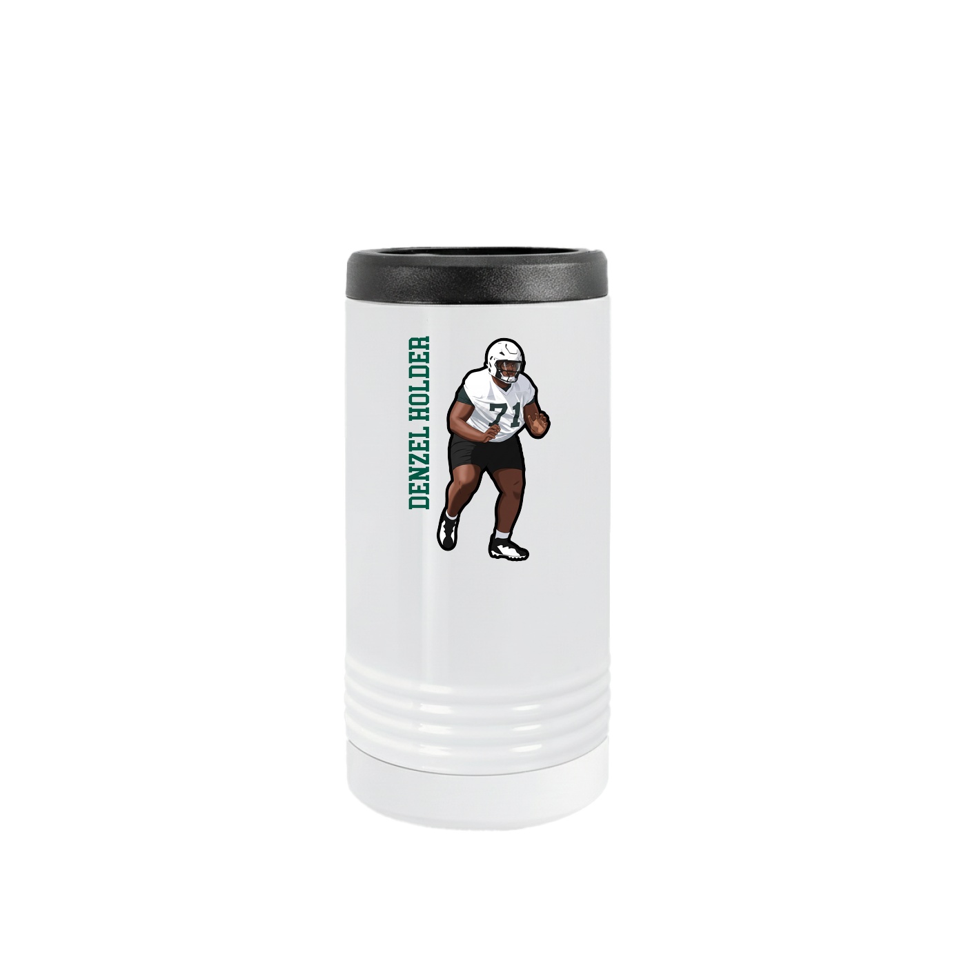 Slim Beverage Holder — Name Vertical in White