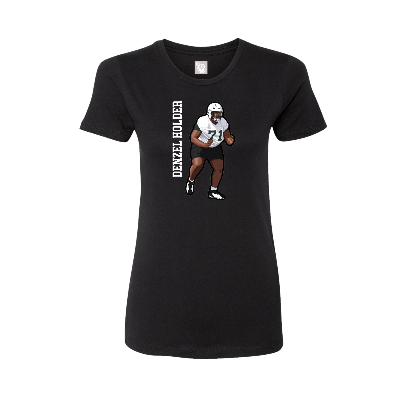 Fitted Women's Tee — Name Vertical in Black