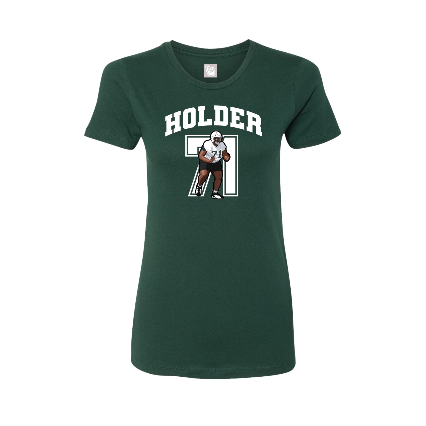Fitted Women's Tee — Number in Green