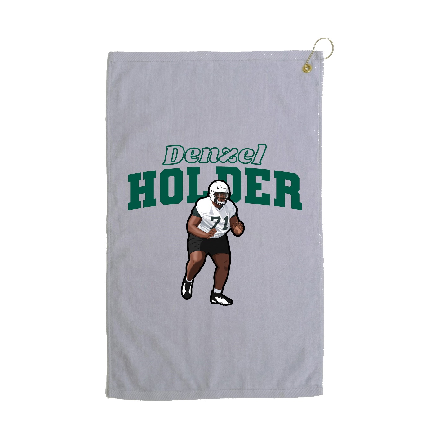 Golf Towel — Name Arch in Grey